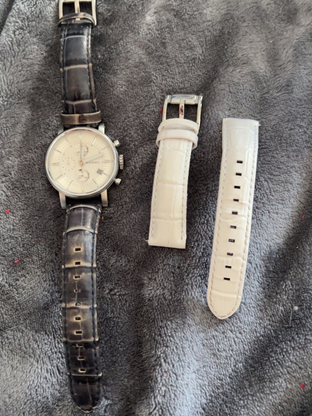 FOSSIL Original Boyfriend Stainless Steel Women's Watch White Strap Included